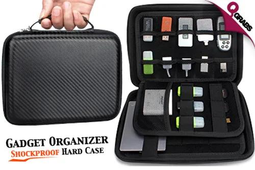 For QR65 Travel Prepared with a Gadget & Cable Organizer - Has a Shockproof Hard Case! (Up to QR220 Value)